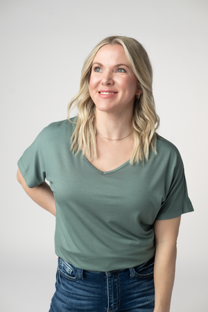 Chloe Cozy Top - Dusty Jade by Michelle Mae