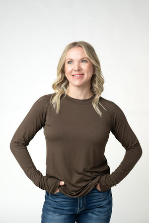 Blair Long Sleeve Top - Brown by Michelle Mae