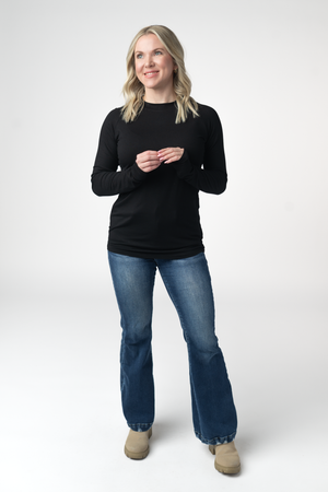 Blair Long Sleeve Top - Black by Michelle Mae