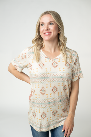 PREBOOK Sophie Top - Desert Geometric