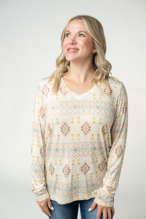 PREBOOK Larissa Long Sleeve - Desert Geometric