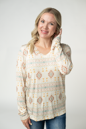 PREBOOK Larissa Long Sleeve - Desert Geometric