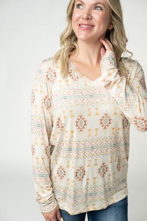 PREBOOK Larissa Long Sleeve - Desert Geometric