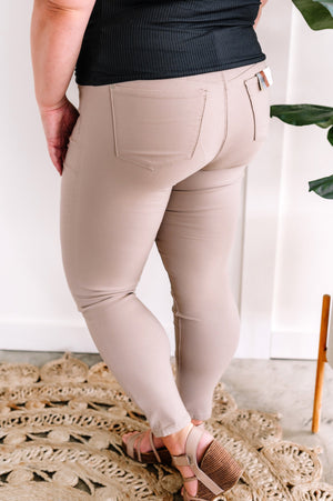 Hyperstretch Skinny Jeans by YMI In Classic Tan