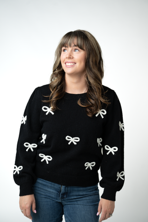 PREBOOK Ribbon Sweater - Black
