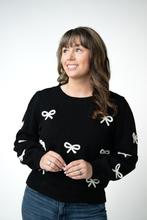 PREBOOK Ribbon Sweater - Black
