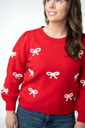 PREBOOK Ribbon Sweater - Red