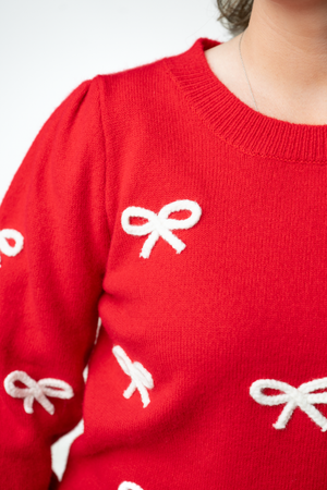 PREBOOK Ribbon Sweater - Red