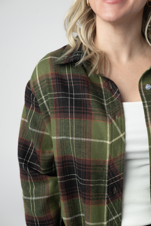 Finley Plaid Top - Olive and Brown by Michelle Mae