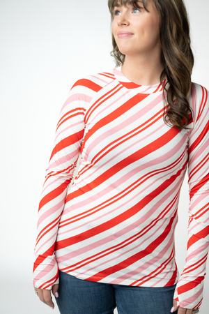PREBOOK Blair Long Sleeve Top - Candy Cane