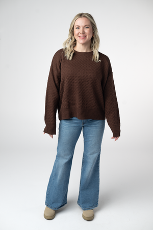Gianna Pullover Sweater - Brown by Michelle Mae