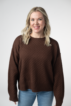 Gianna Pullover Sweater - Brown by Michelle Mae