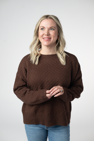 Gianna Pullover Sweater - Brown by Michelle Mae