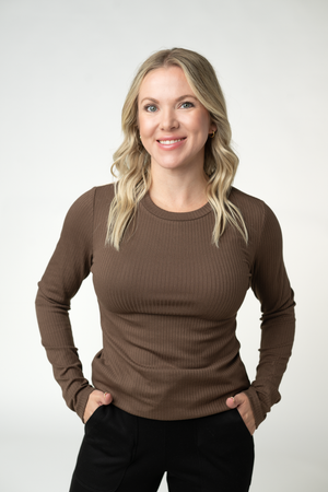 PREBOOK Reese Ribbed Long Sleeve Top - Brown