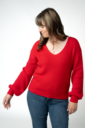 PREBOOK Bethany Bow Knit Sweater - Red