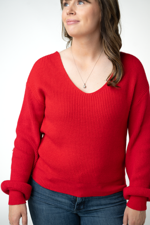 PREBOOK Bethany Bow Knit Sweater - Red