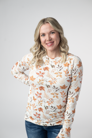 Blair Long Sleeve Top - Harvest Leaves by Michelle Mae