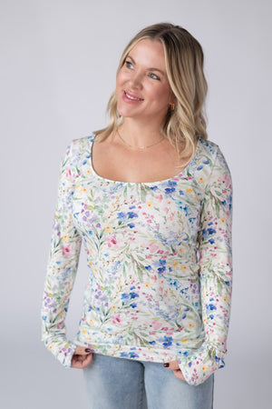 Alyssa Long Sleeve Top - Cottage Floral by Michelle Mae