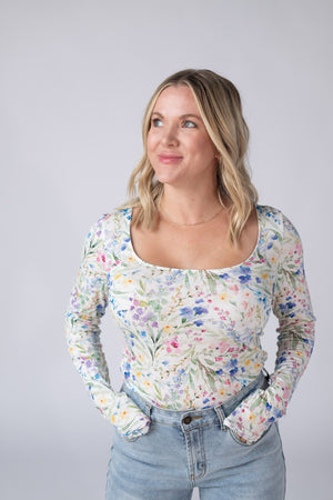 Alyssa Long Sleeve Top - Cottage Floral by Michelle Mae