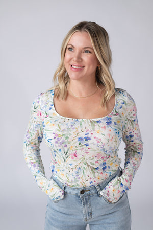 Alyssa Long Sleeve Top - Cottage Floral by Michelle Mae