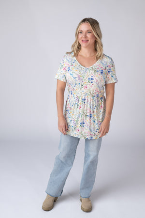 Sarah Ruffle Short Sleeve - Cottage Floral by Michelle Mae