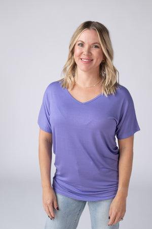 Chloe Cozy Tee - Periwinkle Purple by Michelle Mae