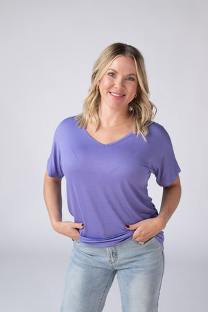 Chloe Cozy Tee - Periwinkle Purple by Michelle Mae