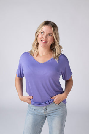 Chloe Cozy Tee - Periwinkle Purple by Michelle Mae