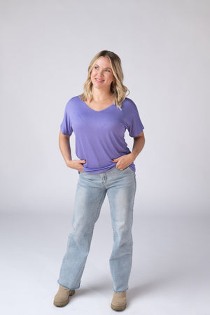 Chloe Cozy Tee - Periwinkle Purple by Michelle Mae