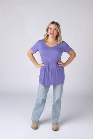 Sarah Ruffle Short Sleeve - Periwinkle Purple by Michelle Mae