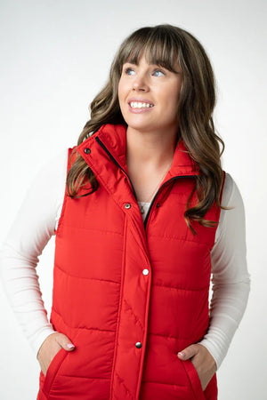PREBOOK Harlow Long Vest - Red