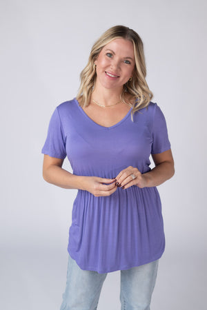 Sarah Ruffle Short Sleeve - Periwinkle Purple by Michelle Mae