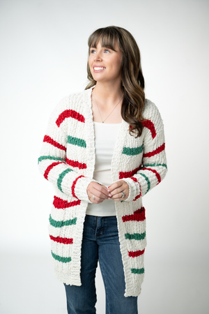 PREBOOK Christmas Striped Cardigan