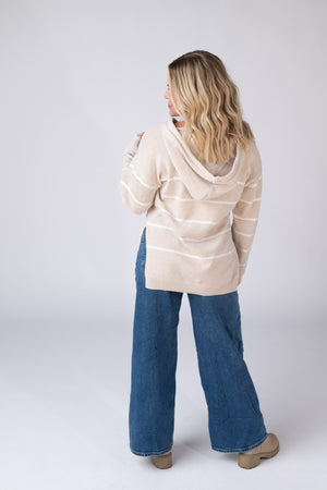 Maddie Striped Hoodie - Natural by Michelle Mae