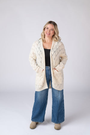 Open Knit Cardigan - Ivory by Michelle Mae
