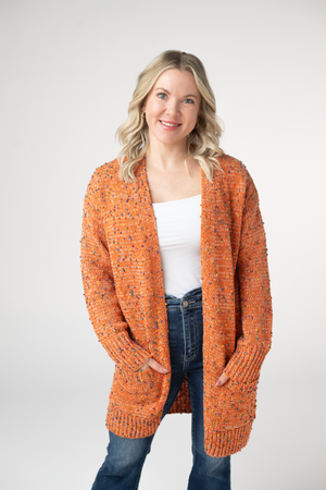 Carly Confetti Dot Cardigan - Pumpkin by Michelle Mae