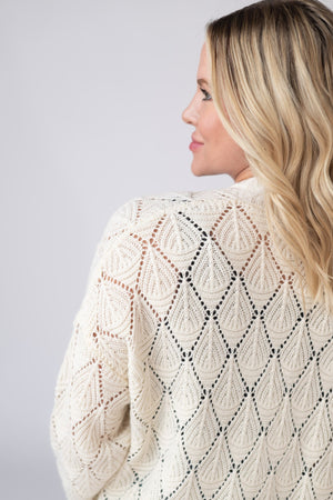 Open Knit Cardigan - Ivory by Michelle Mae