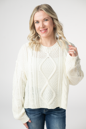 Cable Knit Sweater - Ivory by Michelle Mae