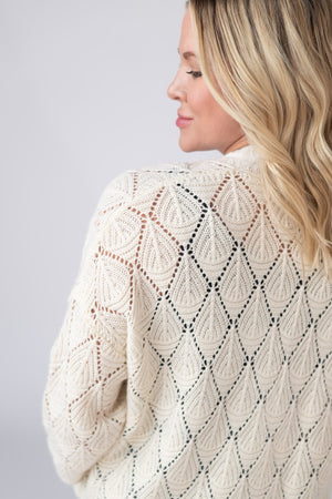 Open Knit Cardigan - Ivory by Michelle Mae