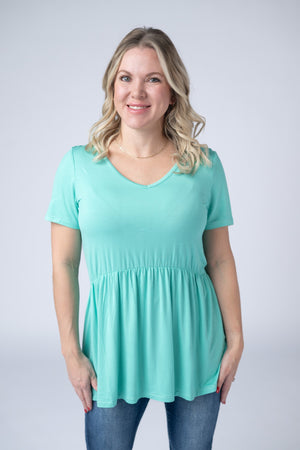 Sarah Ruffle Short Sleeve - Turquoise by Michelle Mae