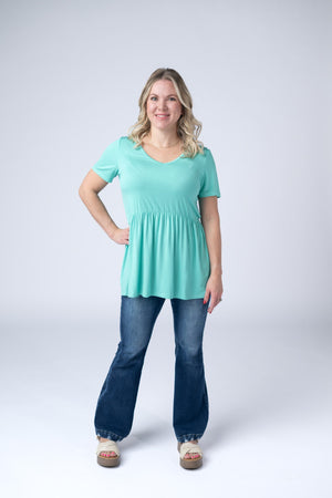 Sarah Ruffle Short Sleeve - Turquoise by Michelle Mae
