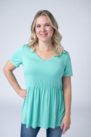 Sarah Ruffle Short Sleeve - Turquoise by Michelle Mae