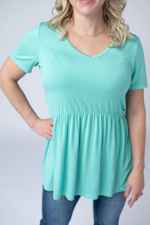 Sarah Ruffle Short Sleeve - Turquoise by Michelle Mae