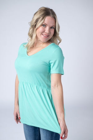 Sarah Ruffle Short Sleeve - Turquoise by Michelle Mae