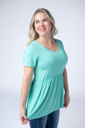 Sarah Ruffle Short Sleeve - Turquoise by Michelle Mae
