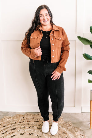 Judy Blue Stretchy Denim Jacket In Rich Toffee