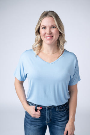 Chloe Cozy Tee - Sky Blue by Michelle Mae