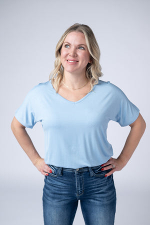 Chloe Cozy Tee - Sky Blue by Michelle Mae