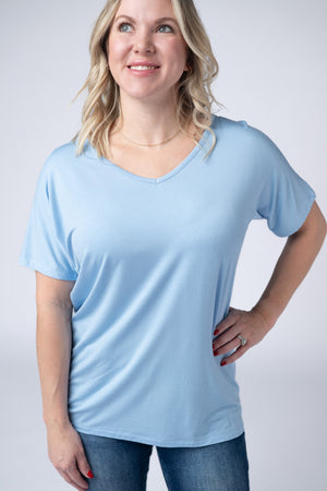Chloe Cozy Tee - Sky Blue by Michelle Mae