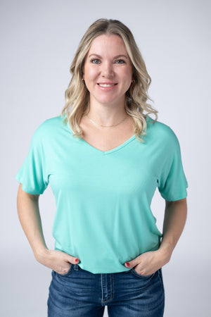 Chloe Cozy Tee - Turquoise by Michelle Mae